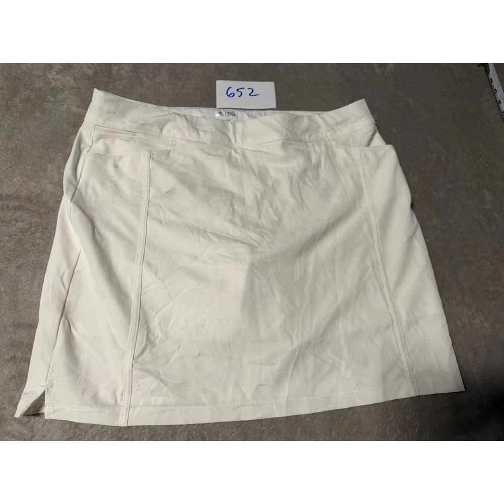Adidas Golf Skort Womens L White Built-in Shorts Pockets Activewear